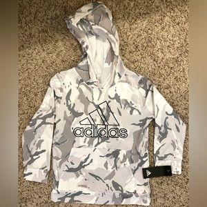 Boys Adidas Pullover. Gray Camouflage. Size 7. NWT.